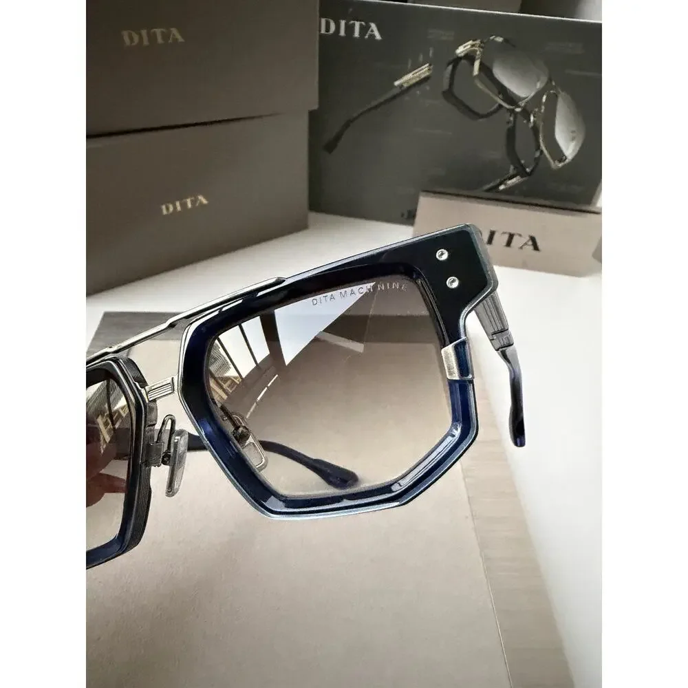 DITA MACH NINE DTS 478 03 Blue Swirl - Antique Silver Grey Sunglasses AUTHENTIC